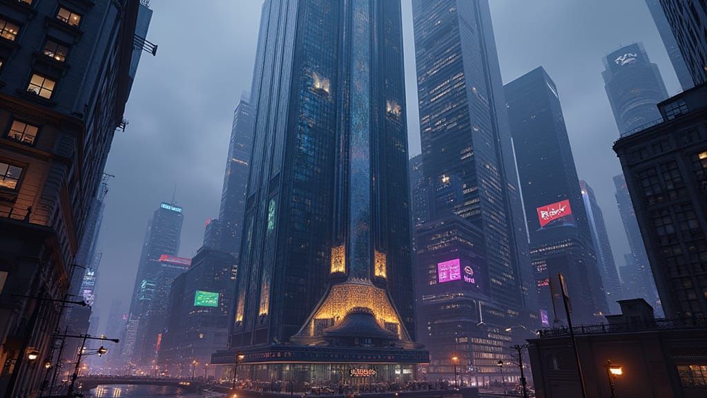 Alien Headquarters in New York City: Matte Painting