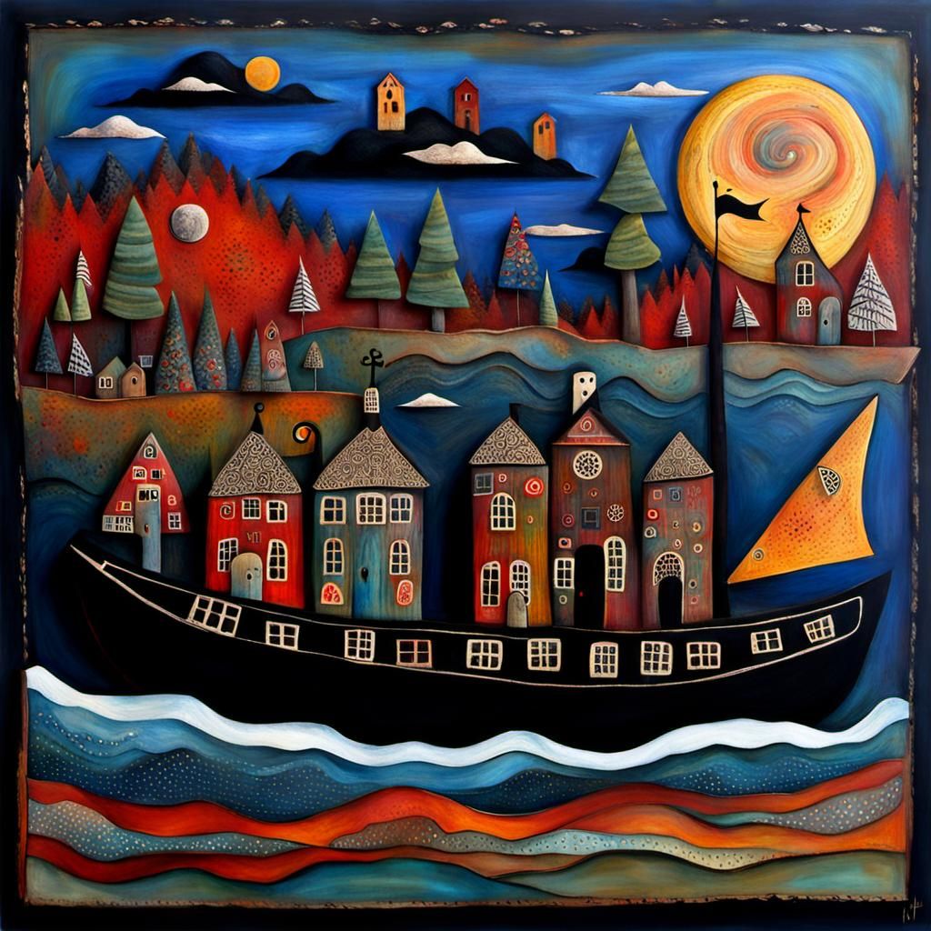 Charon Ferries a Soul to the Underworld