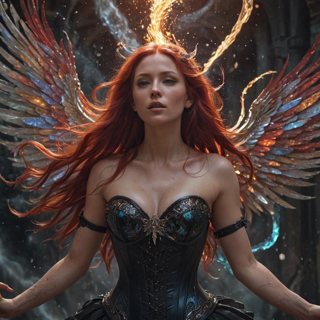 Crystal Winged Goddess in a Maelstrom of Light