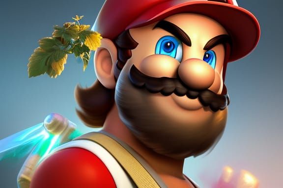 Realistic 3D Mario Portrait in High Resolution