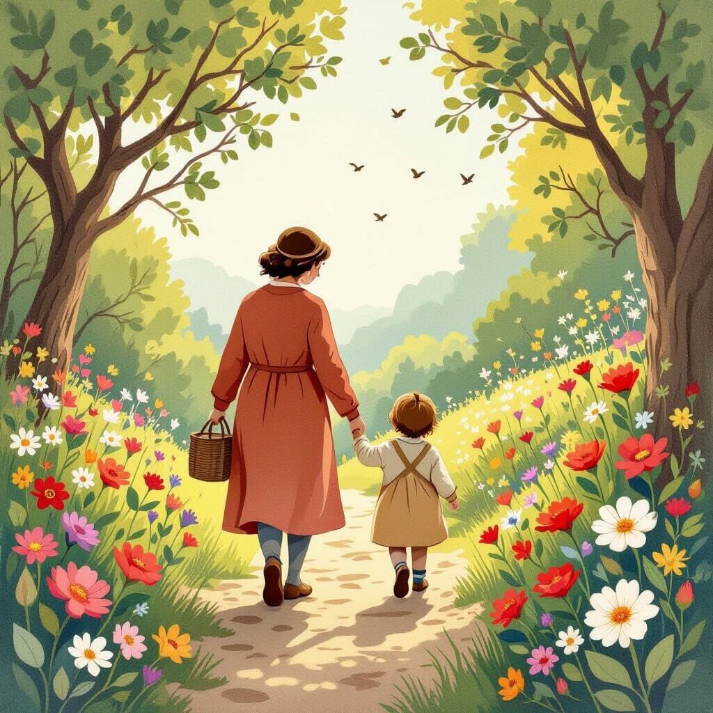 Harmonious Family Stroll Inspired by Beatrix Potter