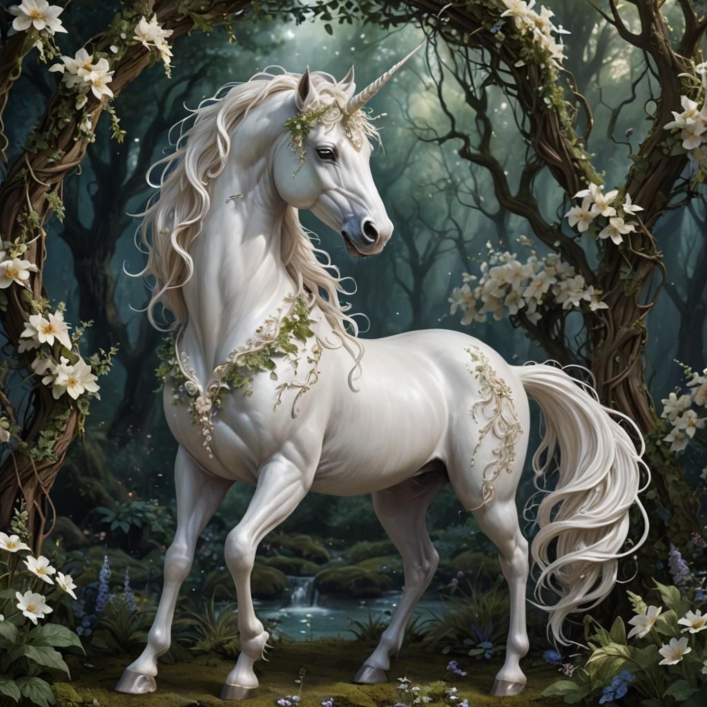 The Sylvan Unicorn is a majestic creature of ethereal beauty...