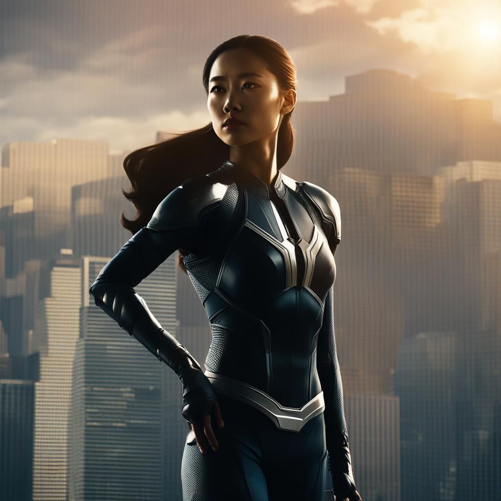 Filipina Superhero Film Still in Gritty Realism Style