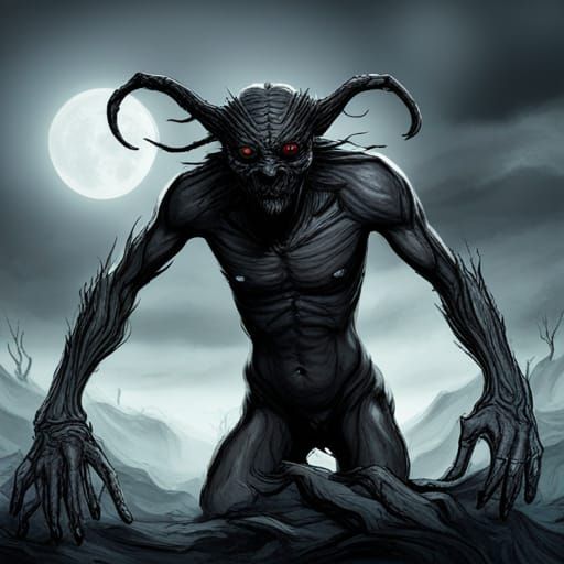Horrific Fae Creature in Dark Fantasy Style
