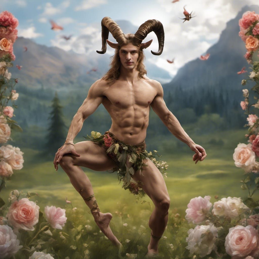 Ballet Dancer as Faun on Stage