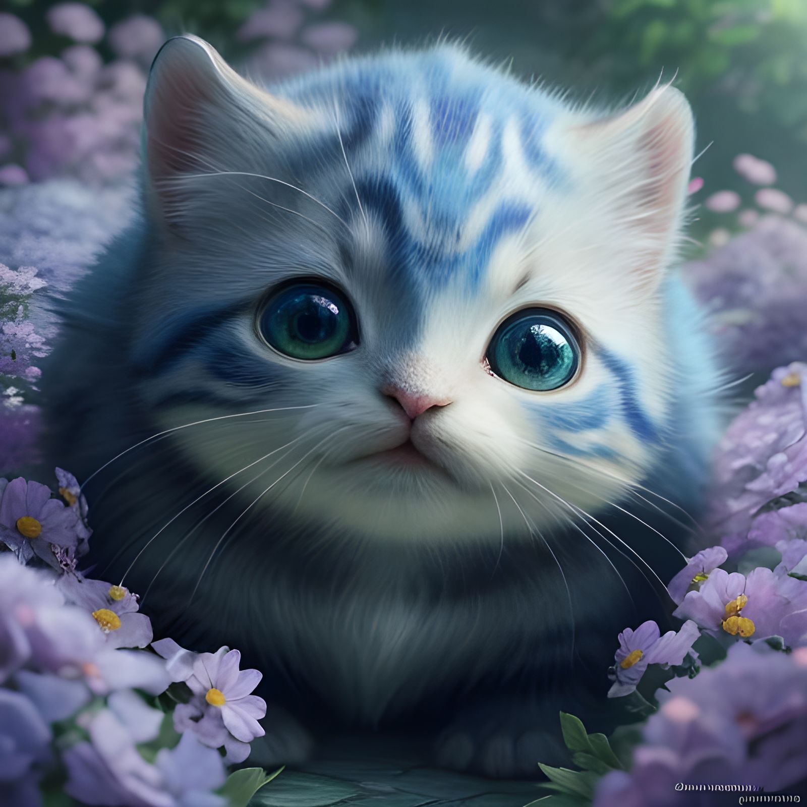 Cute Snail Kitten in 3D Anime Art Style