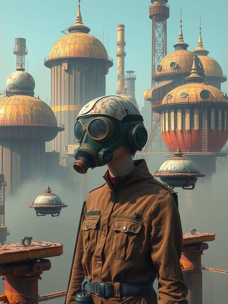 Dystopian Surrealism with Decaying Futuristic Architecture