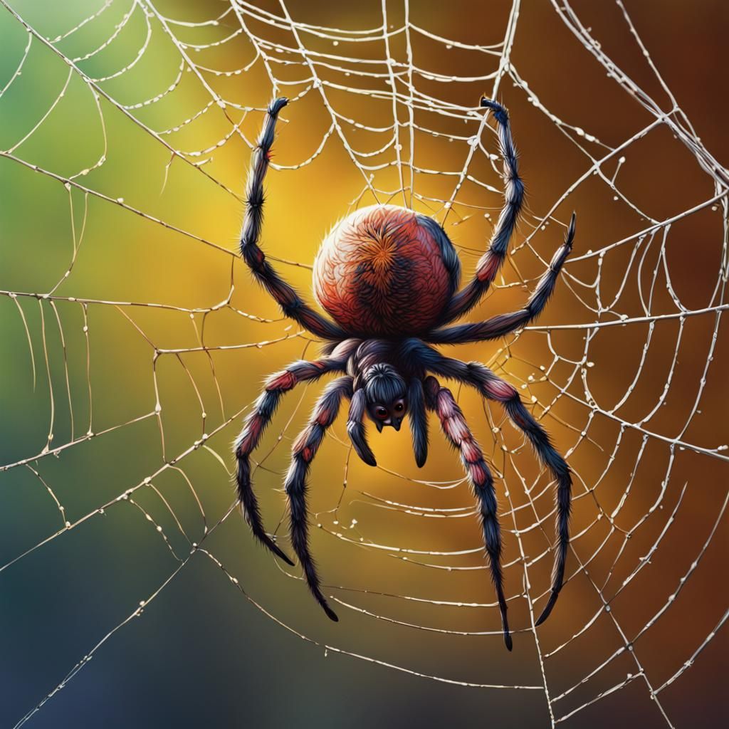 Hyperrealistic Spider and Web from Charlotte's Web