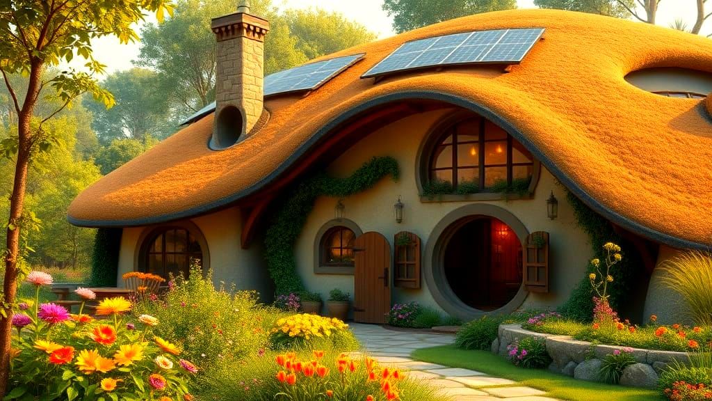 A Solarpunk Hobbit Styled Country Home