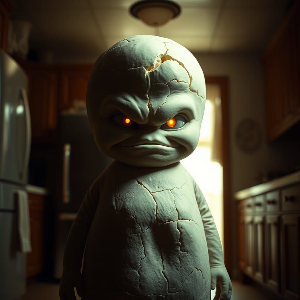Grim Pillsbury Dough Boy in Surrealist Style