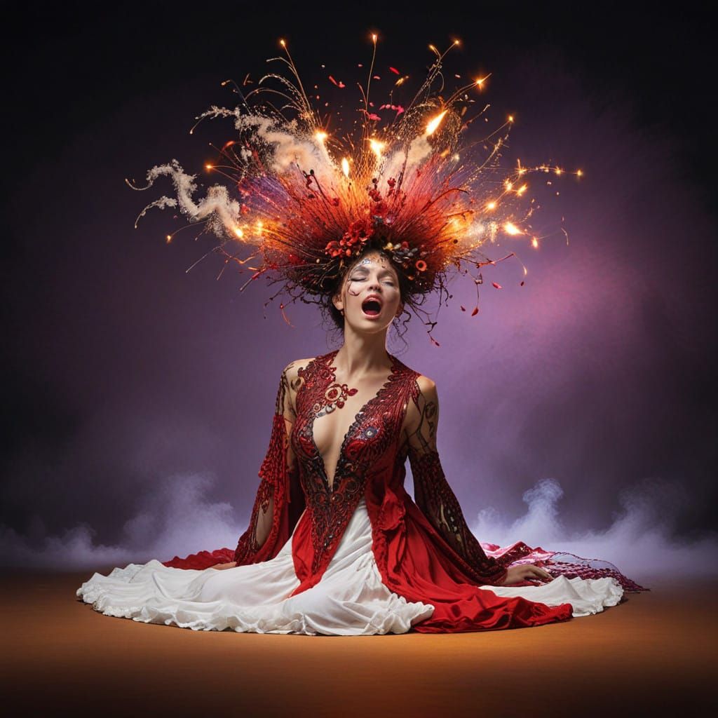 Vibrant Explosion of Emotion in a Bold Artistic Brushstroke