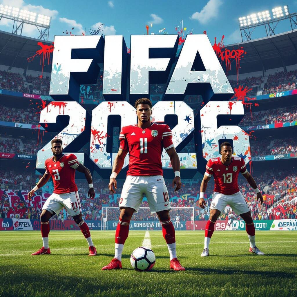 Fifa 2026: Football Poses in Graffiti Art Style