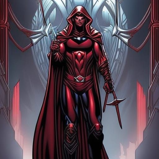 Superhero Vampire in Comic Book Art Style