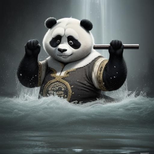 Hyperrealistic Kung Fu Panda in Cinematic Style