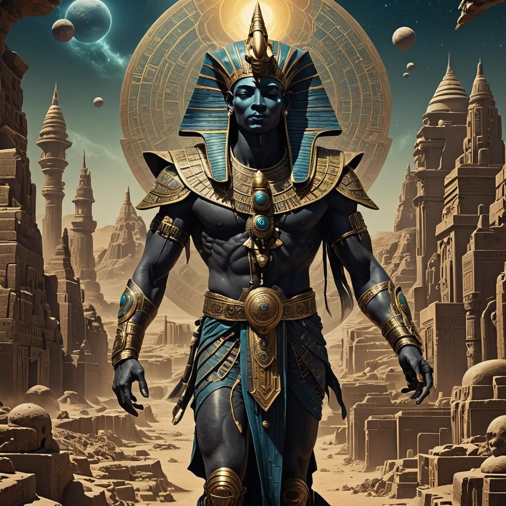 Osiris: God of Afterlife in Detailed Matte Painting