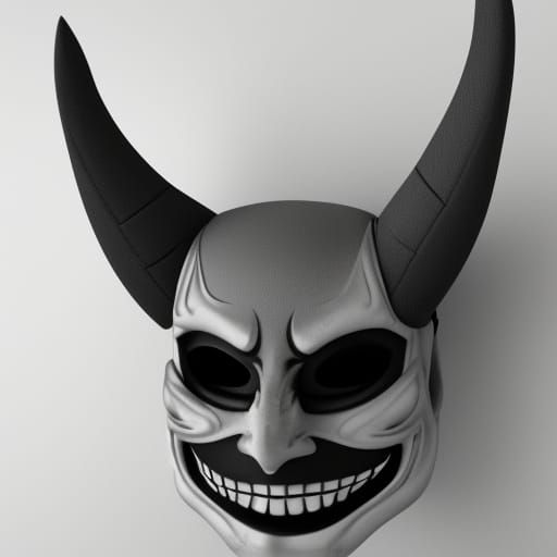 Oni Demon Smiling Mask: Japanese Folklore