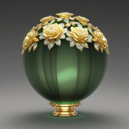3D shading 8K resolution back lit Fabergé flowers, 19th cent...