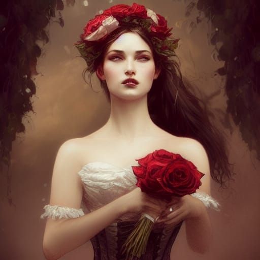 Gothic Bride Portrait with Victorian Corset