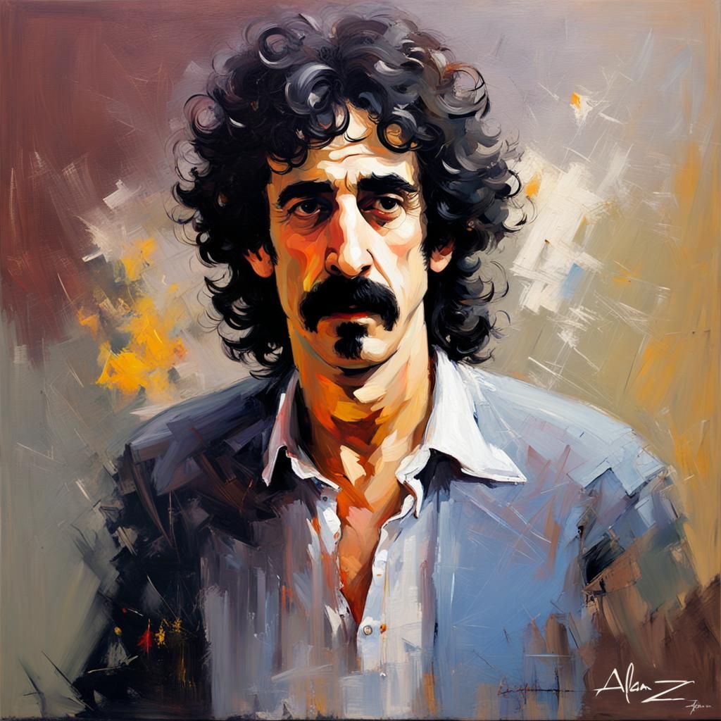 Frank Zappa oil painting