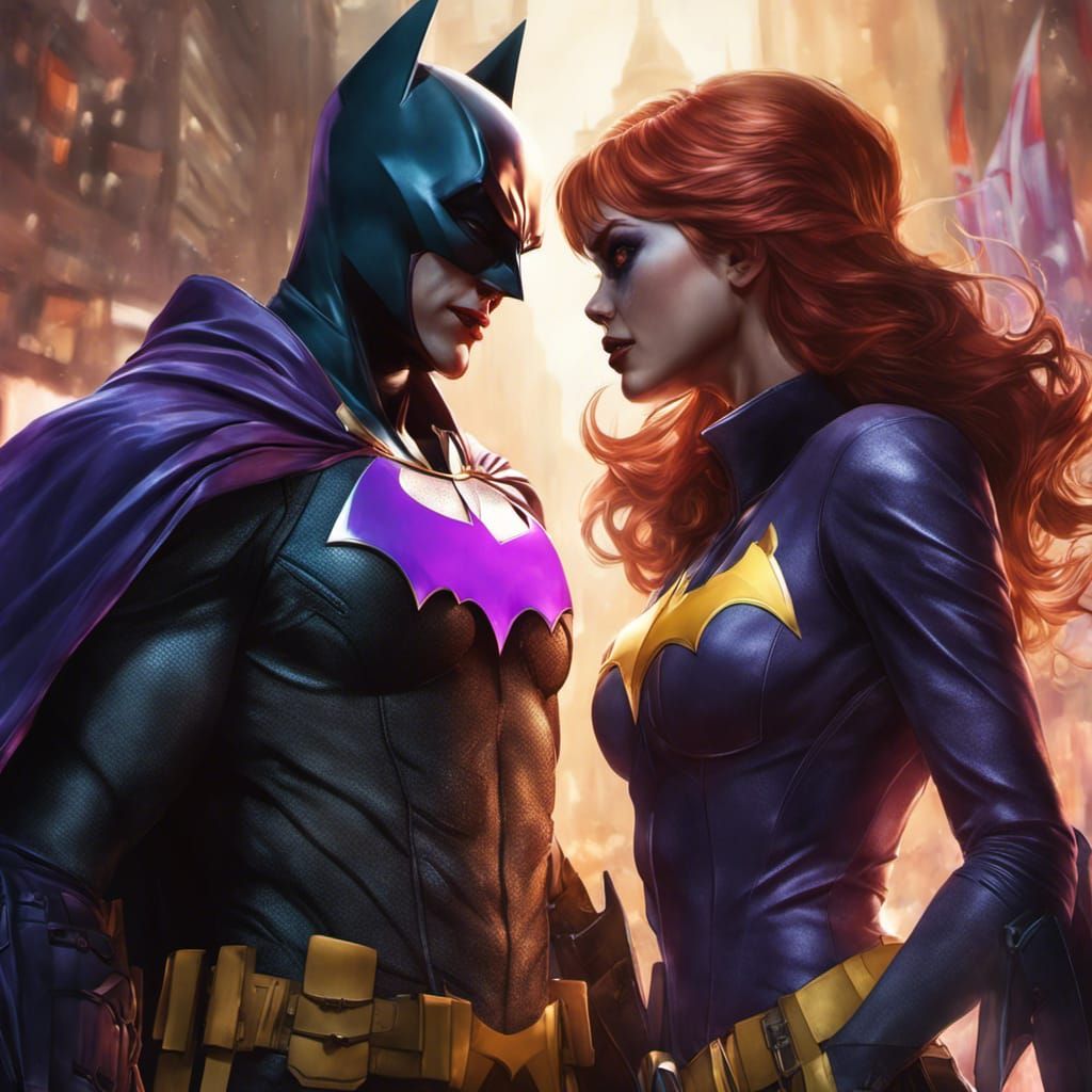 Batgirl vs. Joker: Hyperdetailed Concept Art Portrait