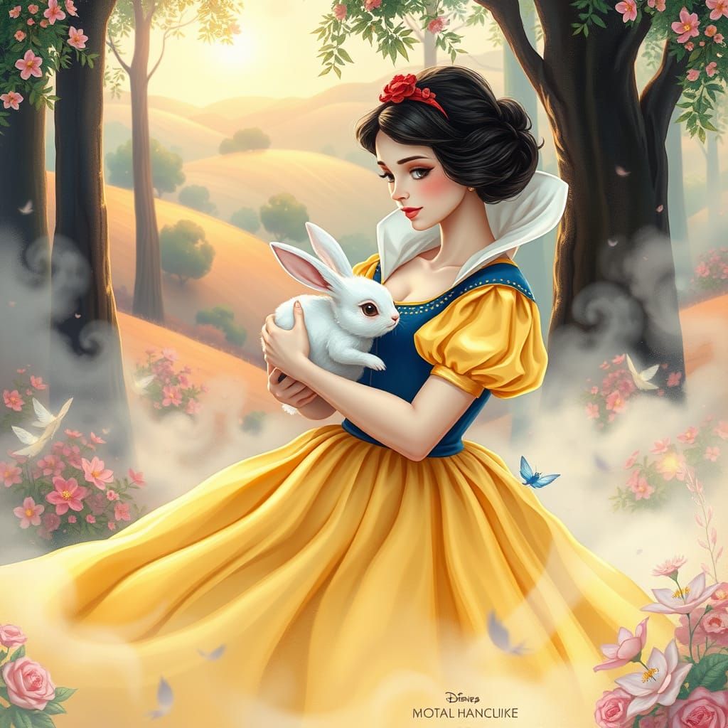 Whimsical Snow White in Renaissance-Inspired Wonderland