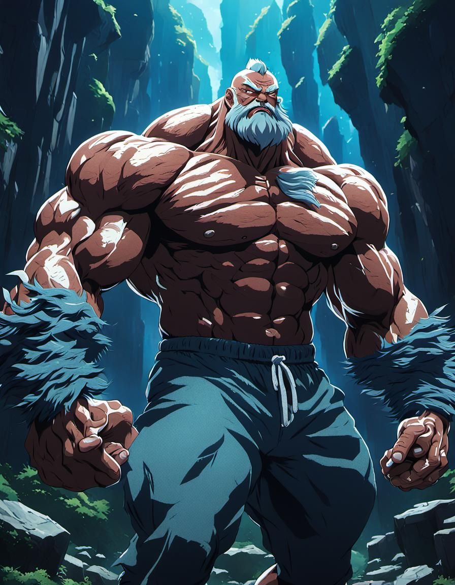 monster god massive muscular muscle man