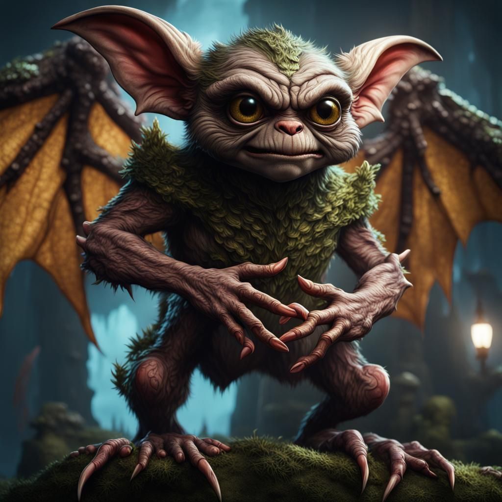 Detailed Gremlins Matte Painting in Deep Color