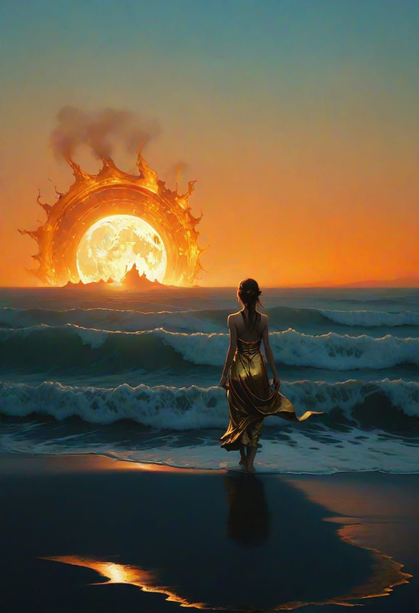 Golden Solarpunk Dreamscape