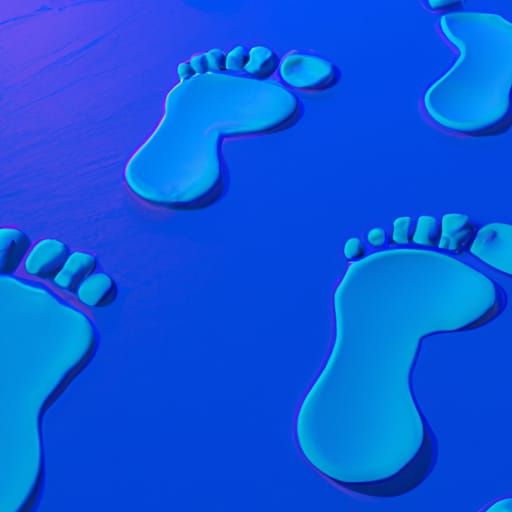 blue footprints