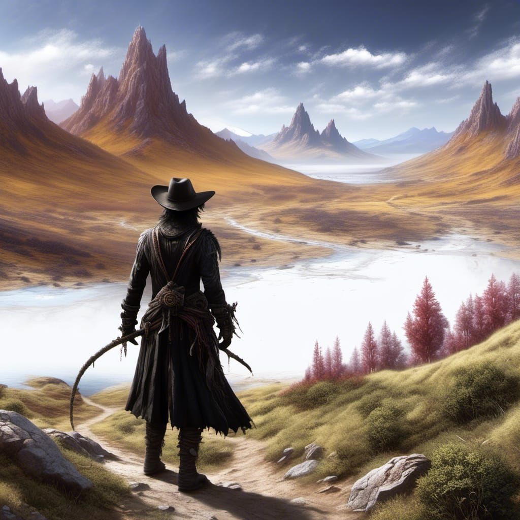 Lone Western Figure Surveys Spectacular Scenery