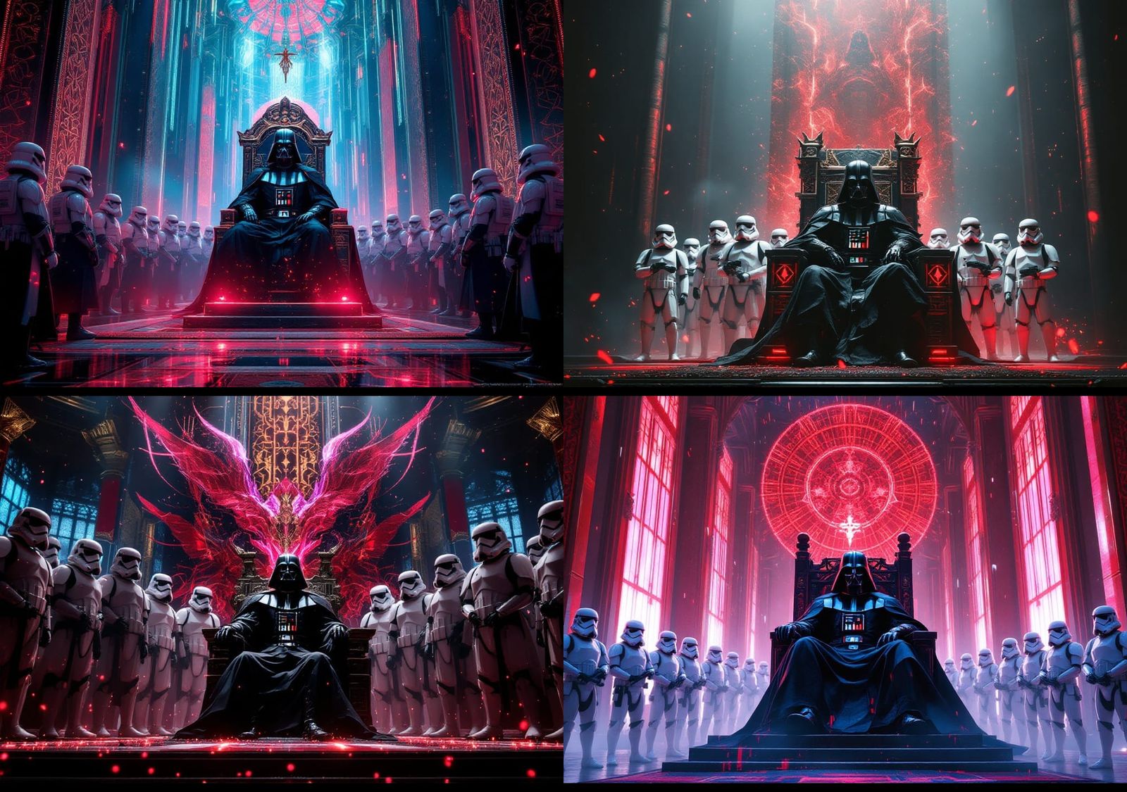 Shogun Darth Vader on Throne in Japanese Style