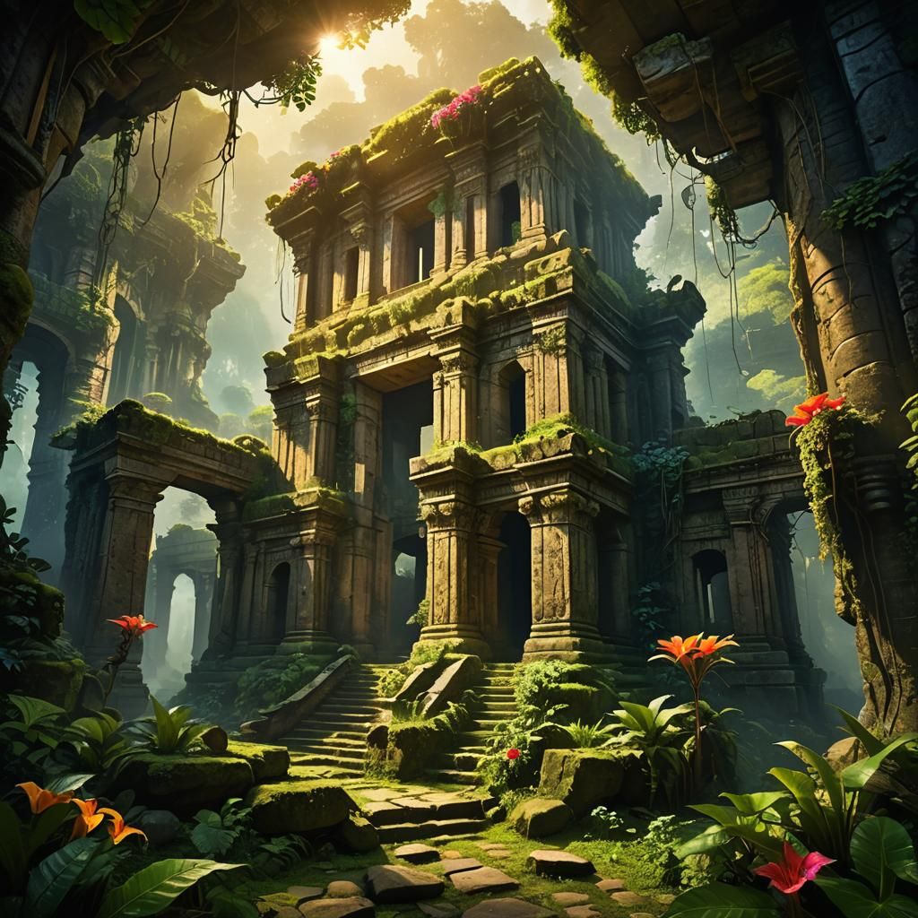 Jungle Temple Ruins: A Cinematic Fantasy Landscape