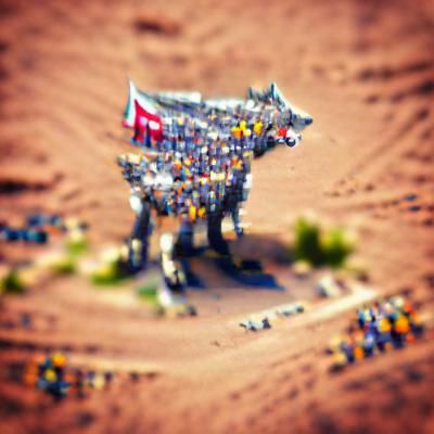 Lone Wolf on Snowy Mountain Peak