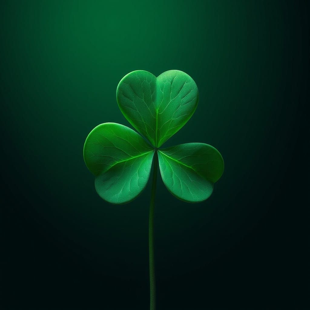 Hyperrealistic Shamrock in Dark Green