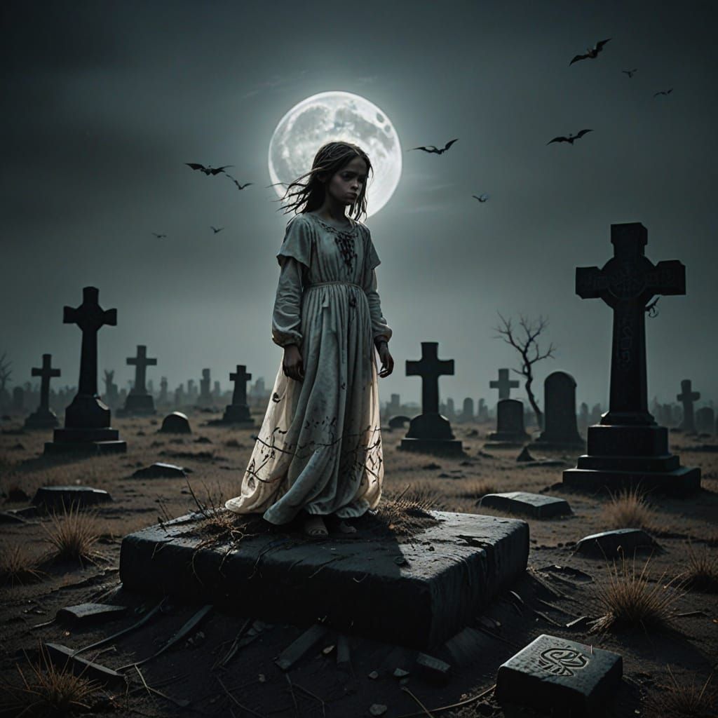 Ethereal Terror: Ghostly Child Levitates Above Isolated Grav...