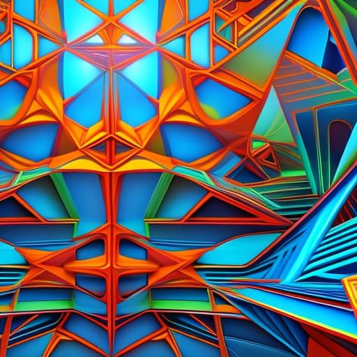 Geometric Fauvism in Cubist Art Deco Style