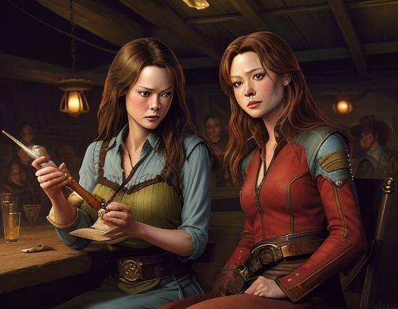 Summer Glau and Jewel State in Space Western Art