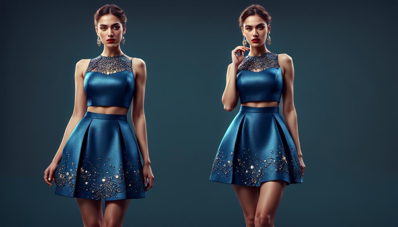 Photorealistic European Girl in Party Outfit