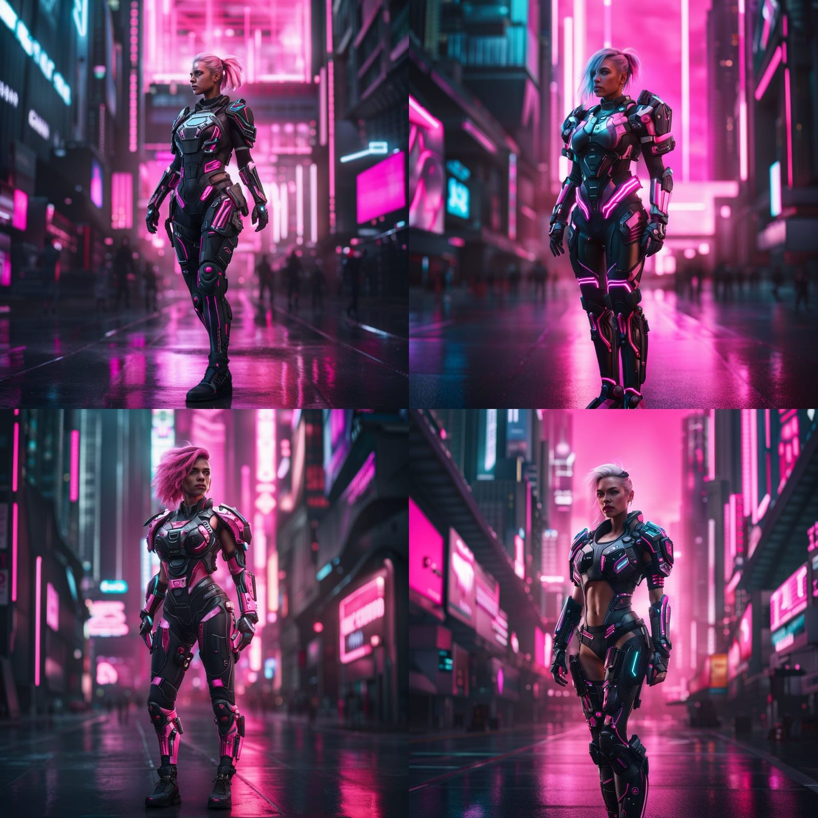 Cyberpunk Warrior in Futuristic City, Unreal Engine 5