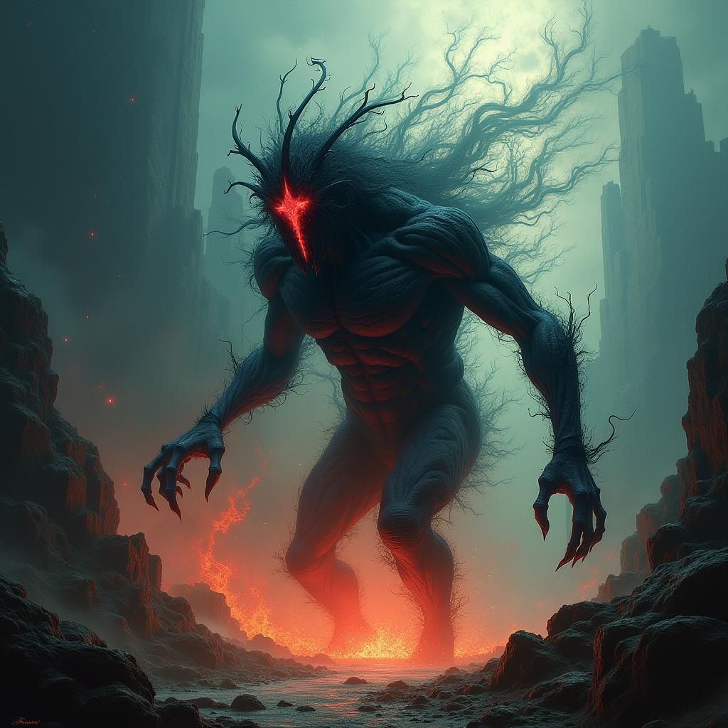 Narnia Demon Summoned in Dark Fantasy Style