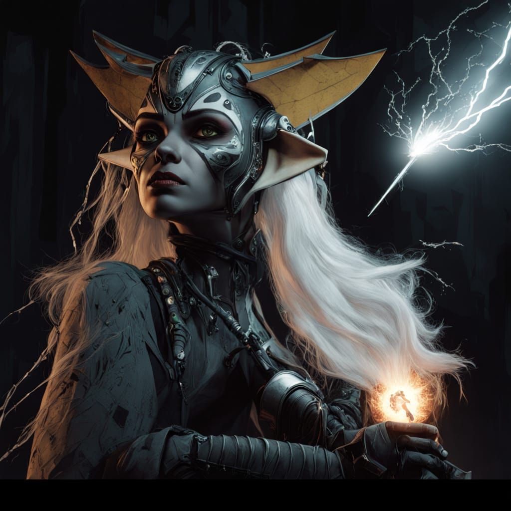 Gothic Ahsoka Tano as Frankenstein's Monster in Dark Laborat...