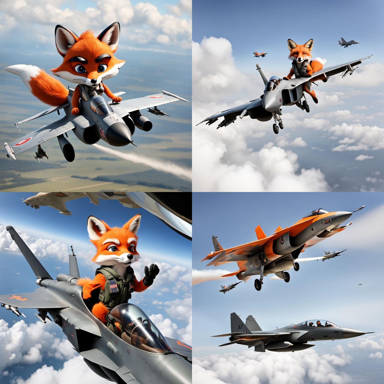 Fox Pilot in Fighter Jet