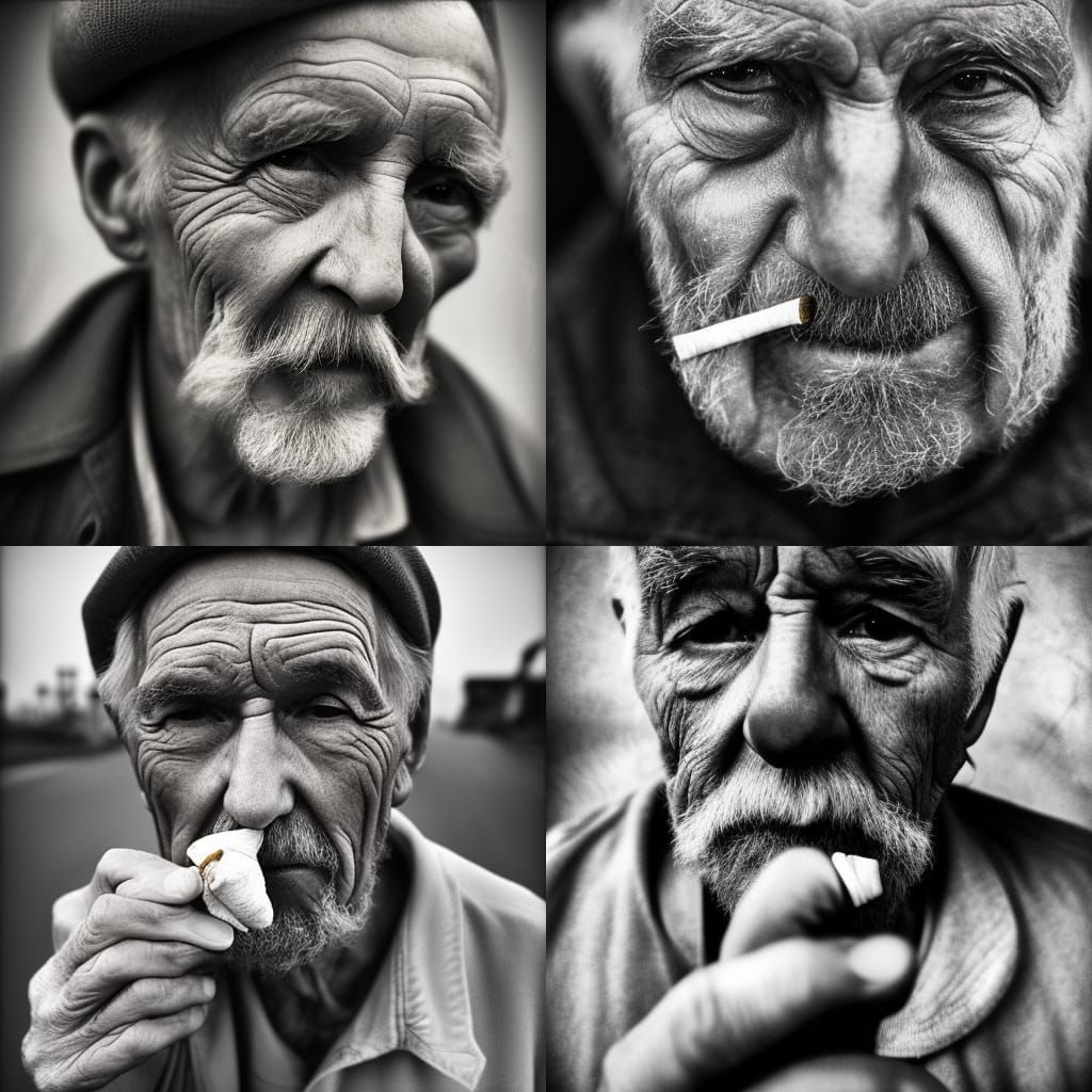 Portrait of an Old Man Smoking