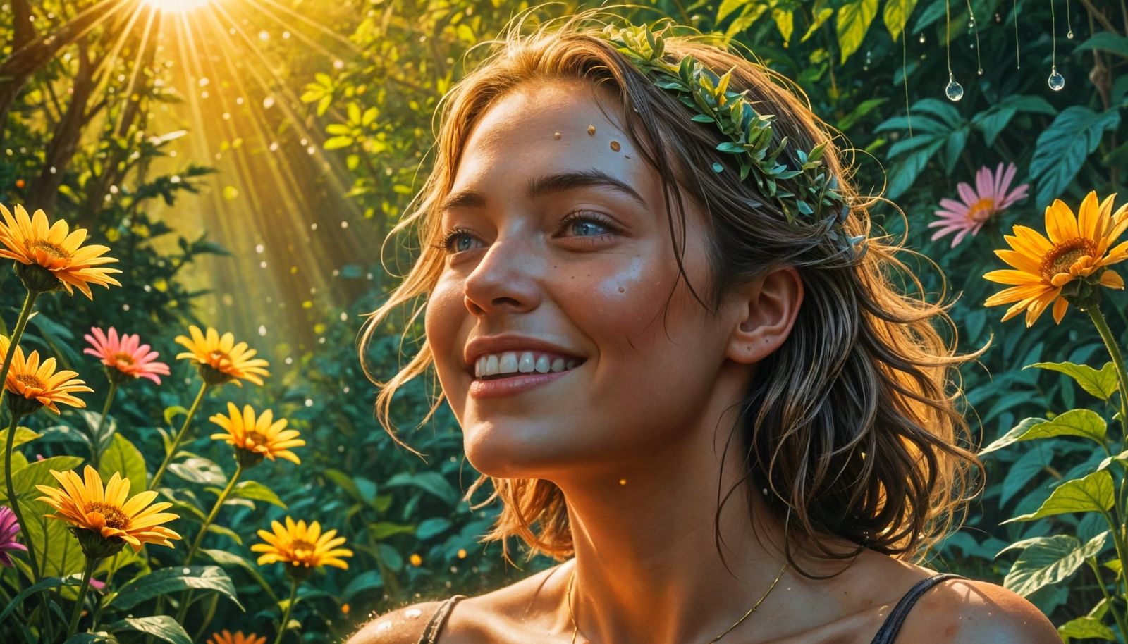 Happiness in Vibrant Splash Art