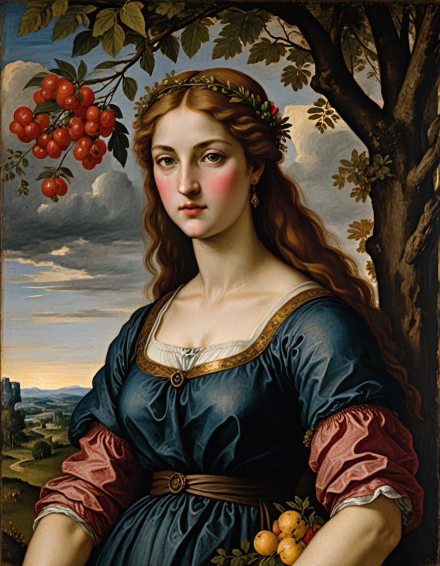Persephone in a Titian-Inspired Romantic Portrait