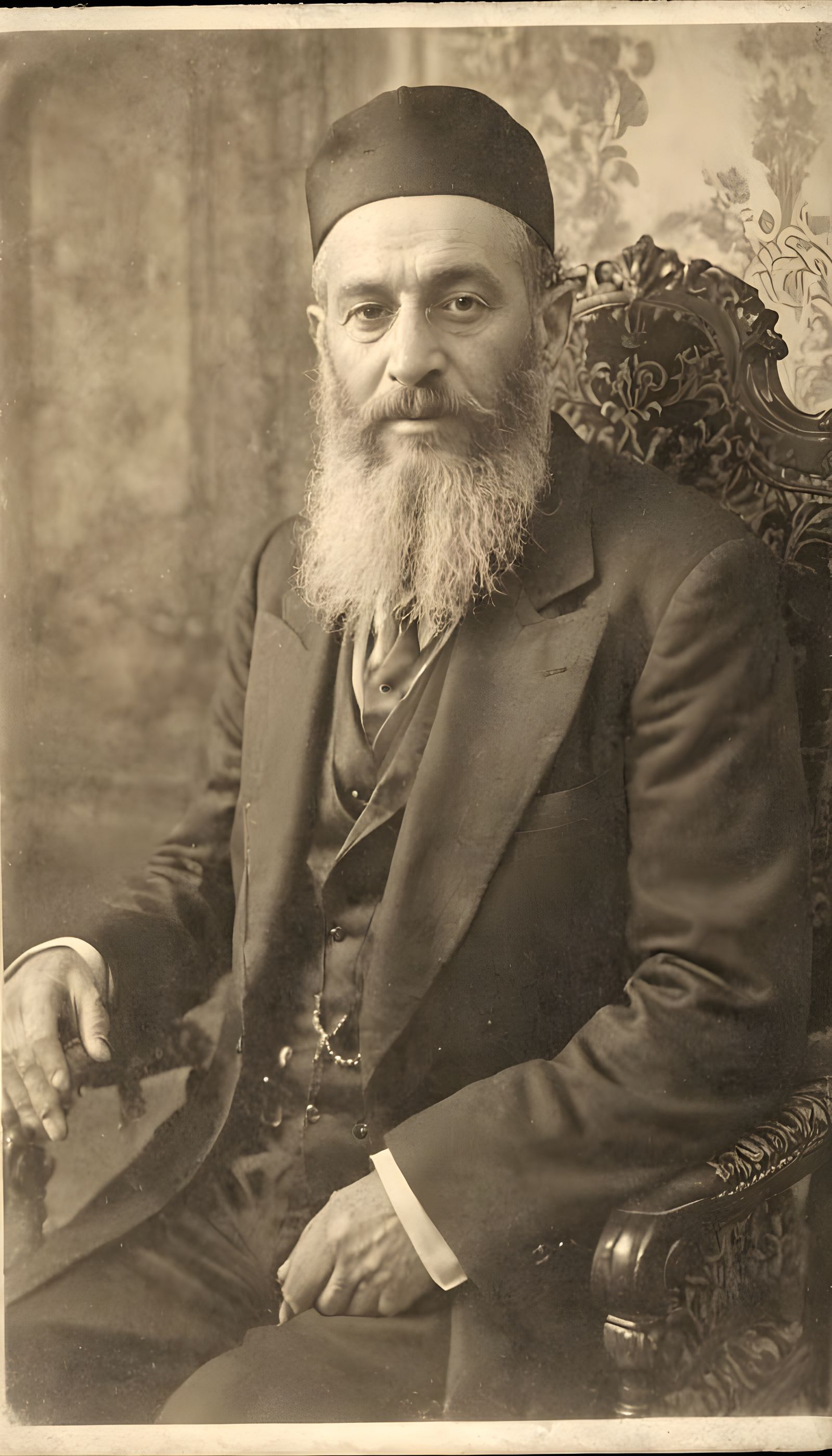 Classic Rabbinate Portrait in Sepia Tones