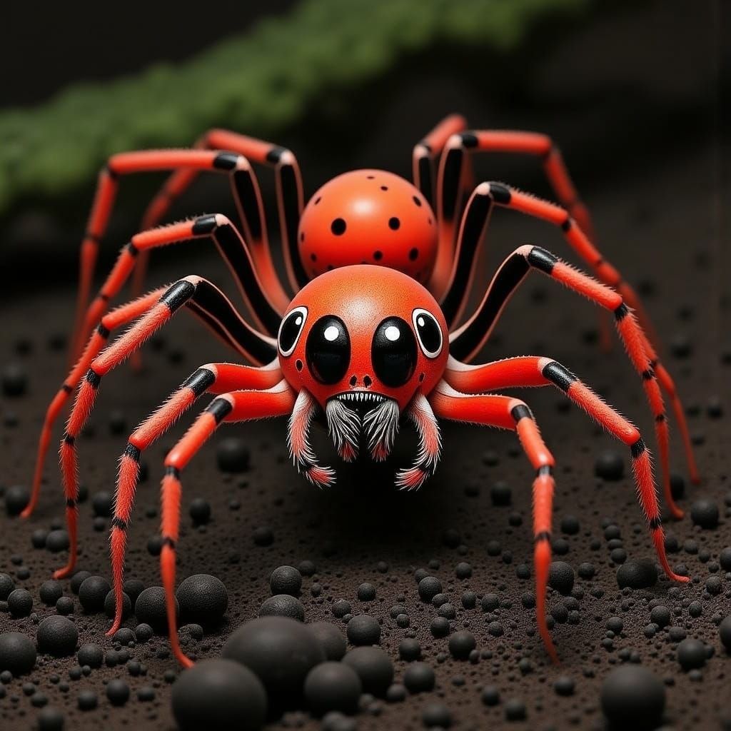 Red-Headed Mouse Spider in Australian Forest