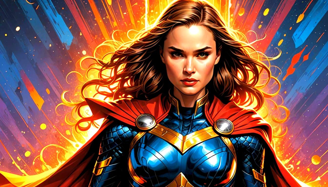 Natalie Portman as Thor, in Marvel Comic Book Style