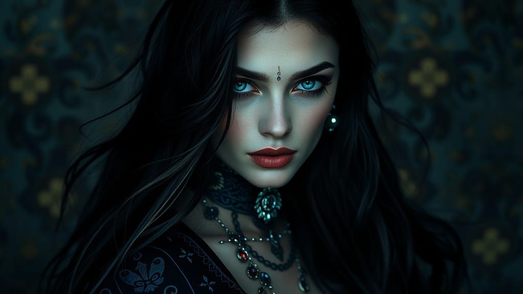 Serene Authority in Dark Elegance