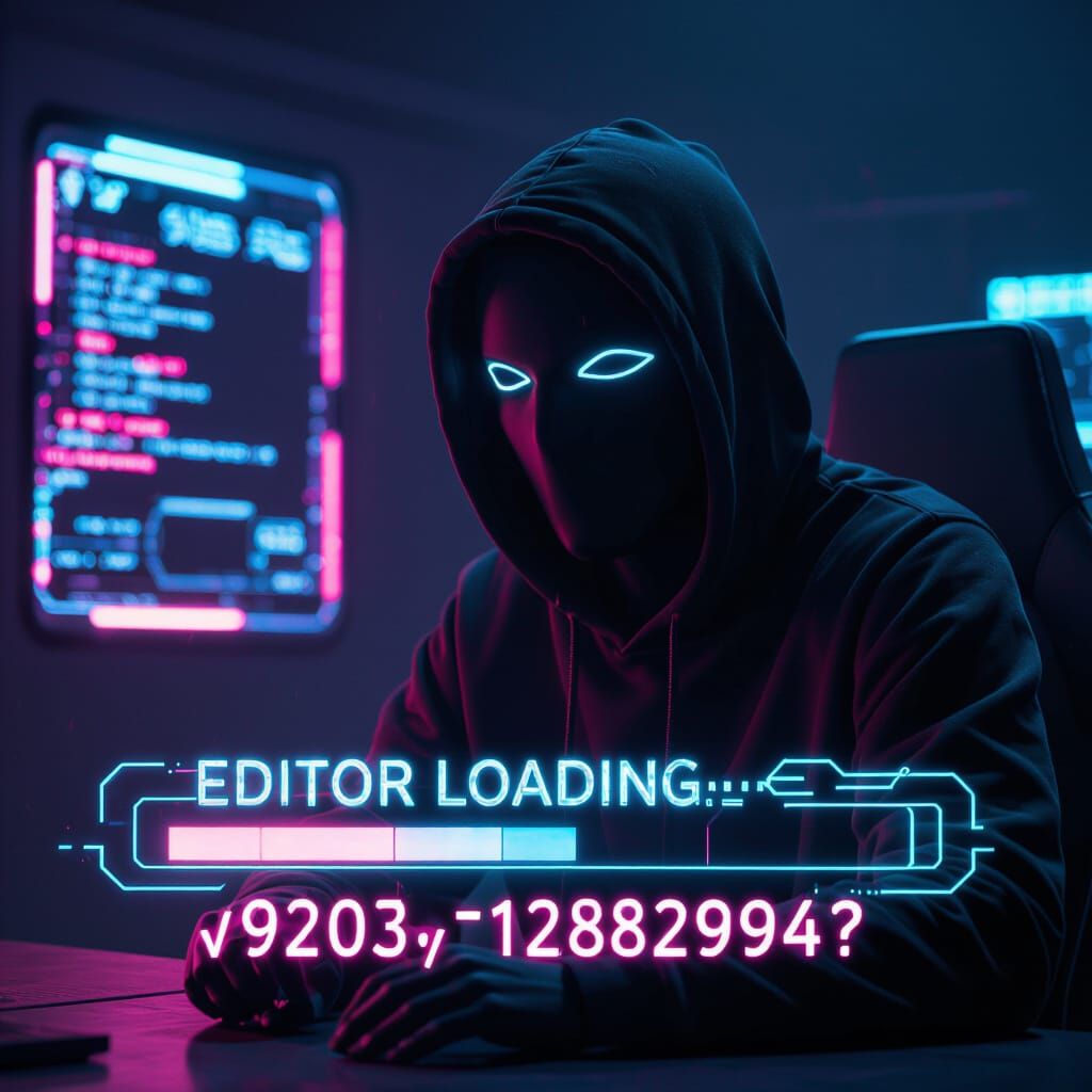 Futuristic Figure Watches Neon Loading Bar